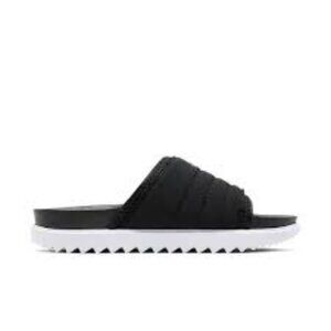Nike Girl's Black White Asuna CW9707-002 Comfort‎ Slip-On Slide Sandal Size 6